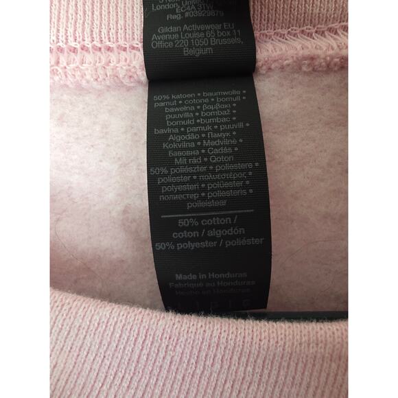 Gildan Heavy Blend Iced Coffee Sweatshirt L Womens Pink Long Sleeve Crew Neck - Picture 6 of 7